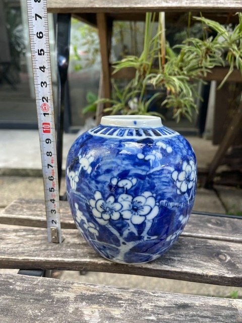 古玩陶瓷青花冰梅罐真品鑒賞圖