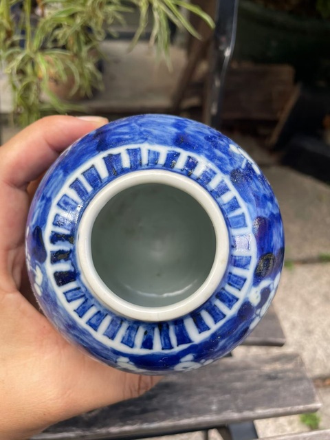古玩陶瓷青花冰梅罐真品鑒賞圖