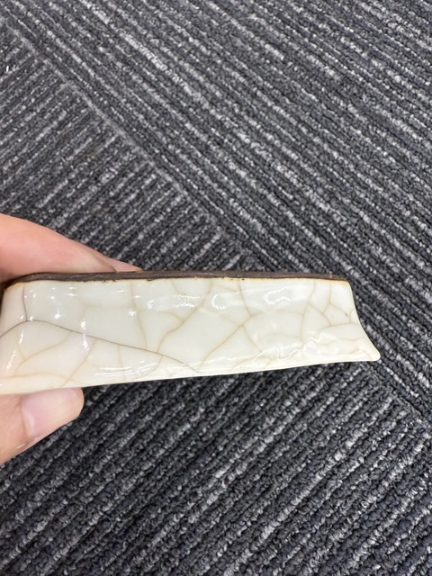 古玩陶瓷 哥釉四方盤真品鑒賞圖