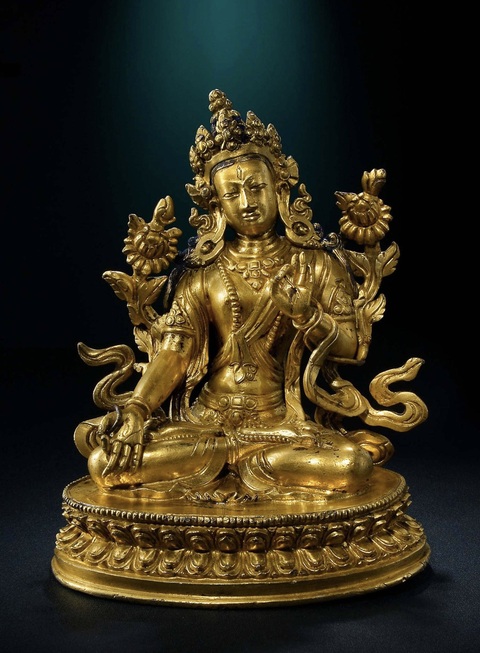 古玩銅器白度母真品鑒賞圖