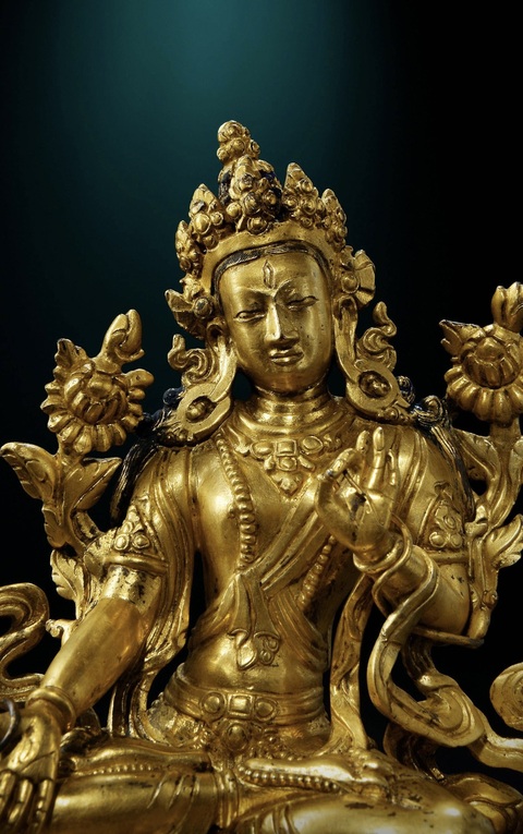古玩銅器白度母真品鑒賞圖