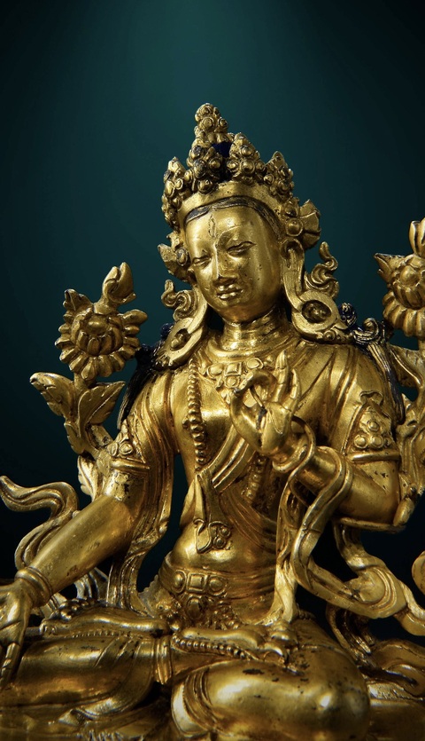 古玩銅器白度母真品鑒賞圖