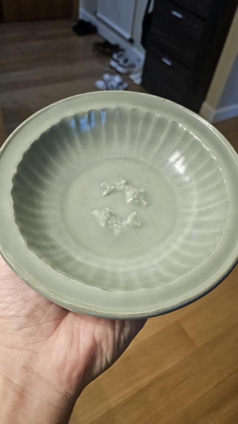 古玩陶瓷龍泉青瓷雙魚洗真品鑒賞圖