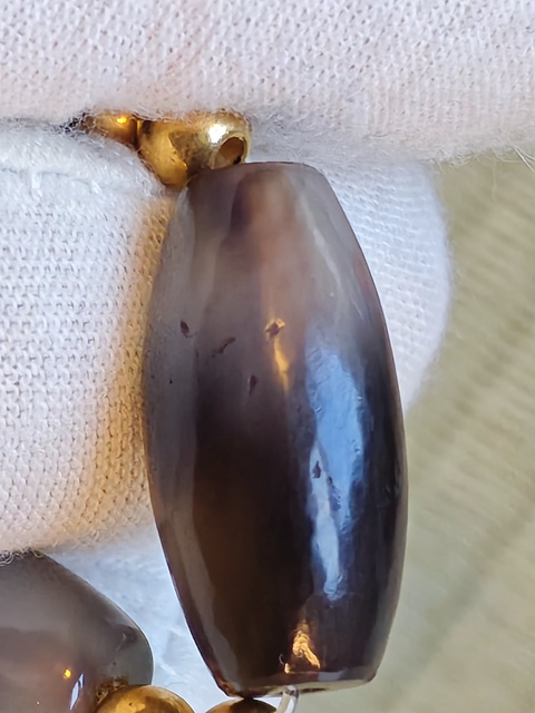 古玩玉器瑪瑙管珠串真品鑒賞圖