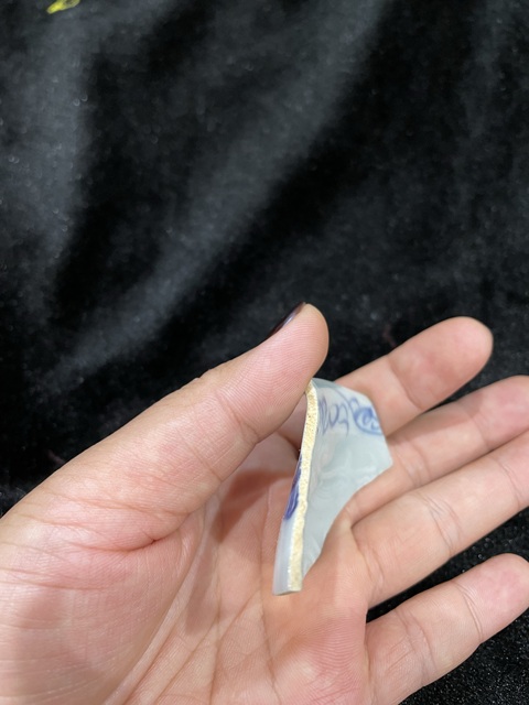 古玩陶瓷元青花印花龍紋高足杯標本真品鑒賞圖