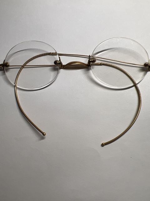 古玩雜項民國金絲眼鏡真品鑒賞圖