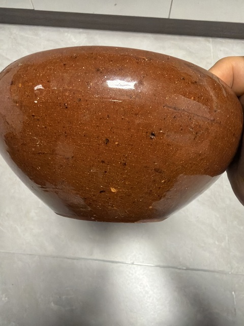 古玩陶瓷褐黃釉香爐真品鑒賞圖