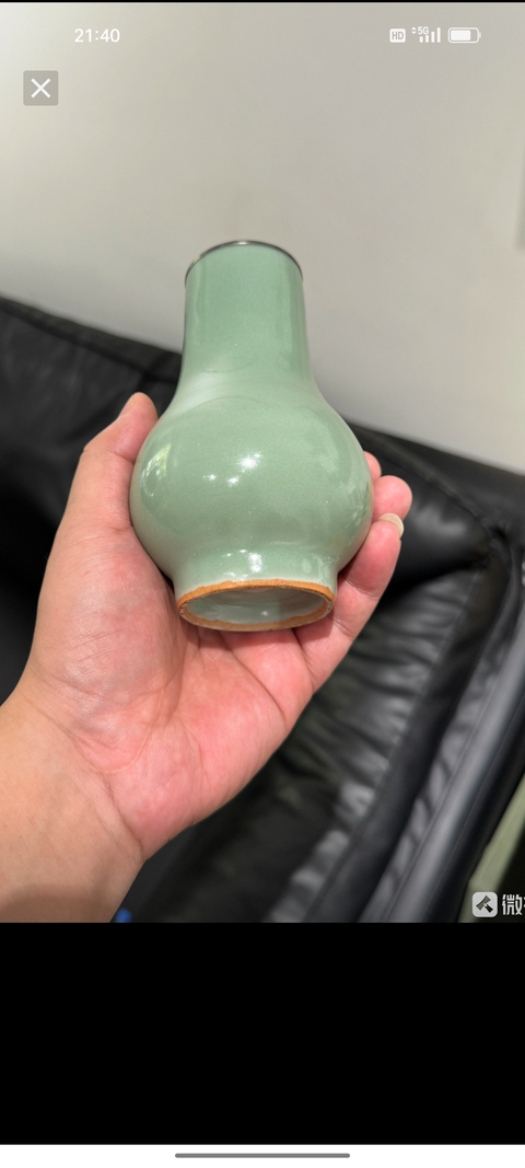 古玩陶瓷龍泉青瓷梅子青箸瓶真品鑒賞圖
