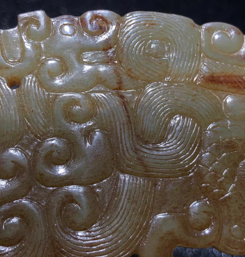 古玩玉器和田玉雕“虺龍紋璜”真品鑒賞圖