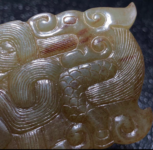 古玩玉器和田玉雕“虺龍紋璜”真品鑒賞圖