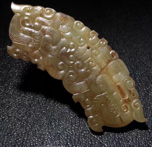 古玩玉器和田玉雕“虺龍紋璜”真品鑒賞圖