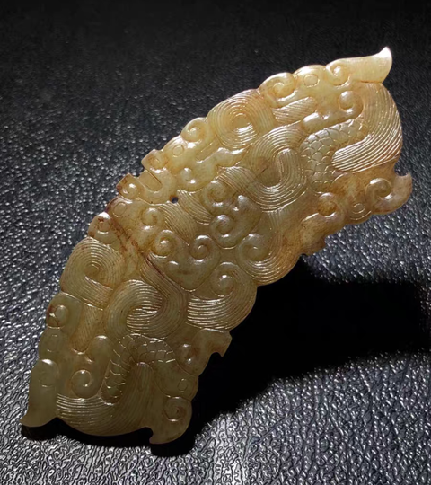 古玩玉器和田玉雕“虺龍紋璜”真品鑒賞圖