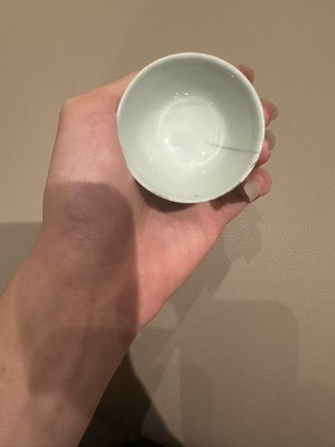 古玩陶瓷三星高照圖青花小酒盅真品鑒賞圖