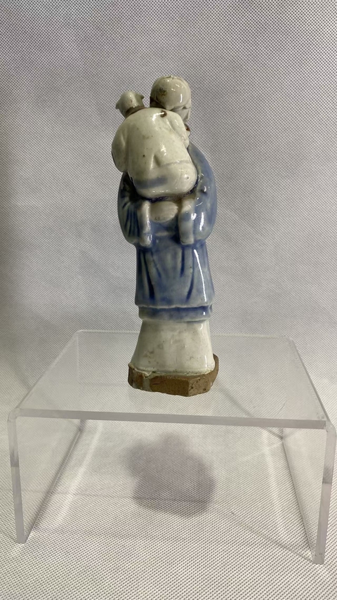 古玩陶瓷霽藍釉人物塑像真品鑒賞圖