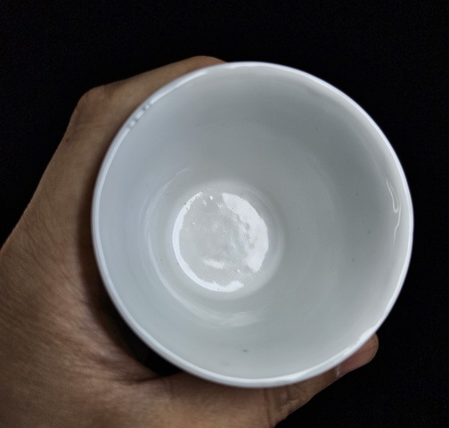 古玩陶瓷天女散花粉彩馬蹄杯真品鑒賞圖