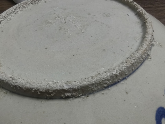 古玩陶瓷漳州窯青花鳳穿牡丹大盤真品鑒賞圖