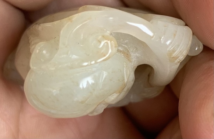 古玩玉器天然和田玉童子真品鑒賞圖