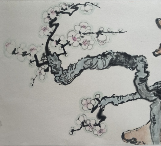 古玩字畫(huà)陸亨梅百石圖真品鑒賞圖