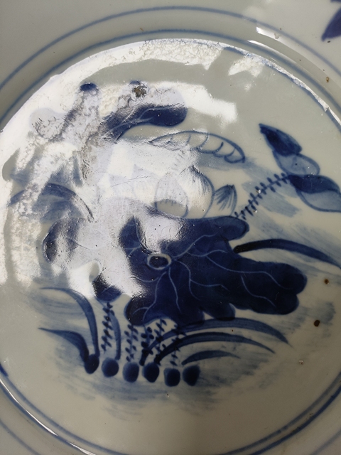 古玩陶瓷醬釉青花盆真品鑒賞圖