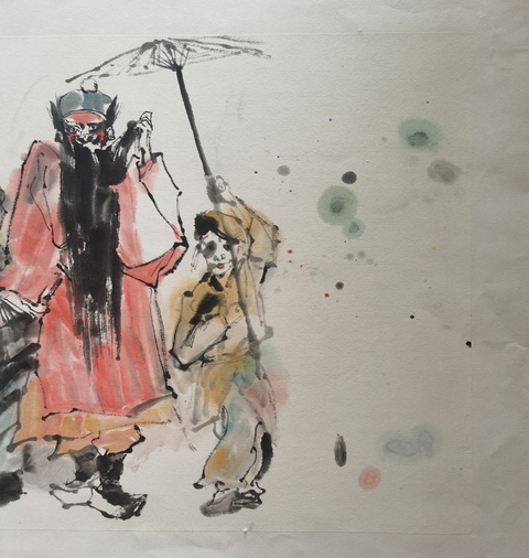古玩字畫程十發大師入室弟子中書協會員上海美協陳星平鐘馗拍賣,當前價格2888元