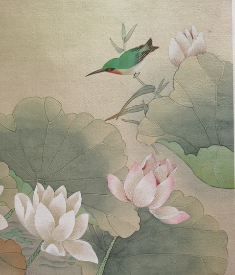 古玩字畫國畫大師喻繼高女兒中國工筆畫協(xié)會副會長喻慧花鳥拍賣，當(dāng)前價格4000元