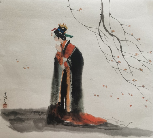 古玩字畫中美協(xié)會(huì)員深圳時(shí)代書畫院副院長(zhǎng)周波侍女拍賣,當(dāng)前價(jià)格1888元