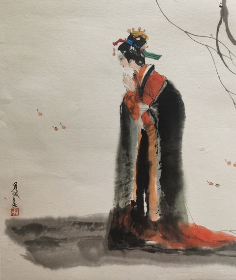 古玩字畫中美協(xié)會(huì)員深圳時(shí)代書畫院副院長(zhǎng)周波侍女拍賣,當(dāng)前價(jià)格1888元