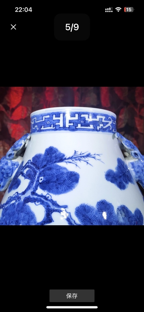 古玩陶瓷青花百鹿尊真品鑒賞圖