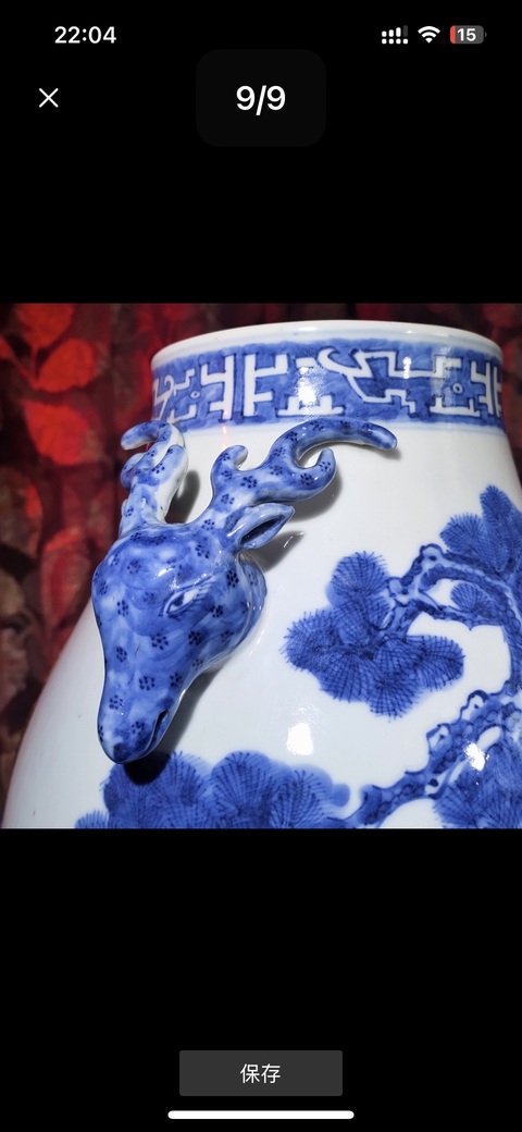 古玩陶瓷青花百鹿尊真品鑒賞圖