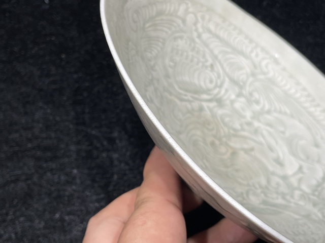 古玩陶瓷湖田窯影青釉娃娃碗真品鑒賞圖