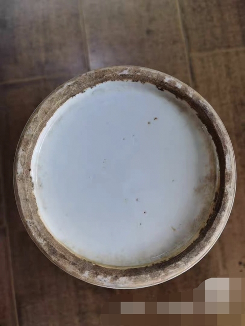 古玩陶瓷淺絳彩山水人物人物撇口瓶真品鑒賞圖
