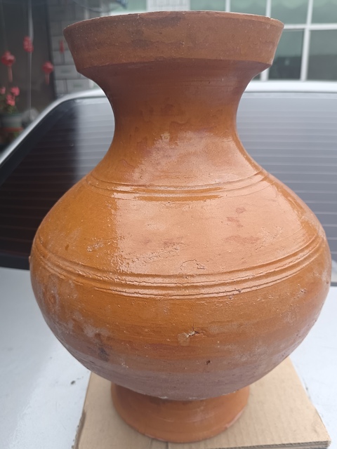 古玩陶瓷精美漢代黃釉大陶罐拍賣，當前價格1280元
