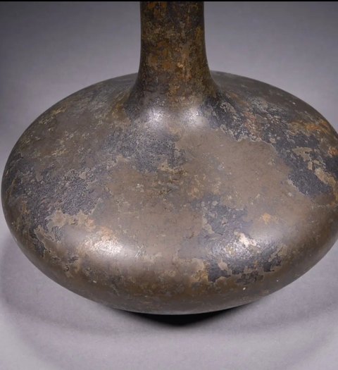 古玩銅器蒜頭瓶真品鑒賞圖
