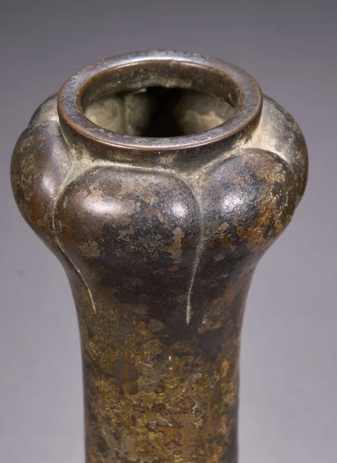 古玩銅器蒜頭瓶真品鑒賞圖