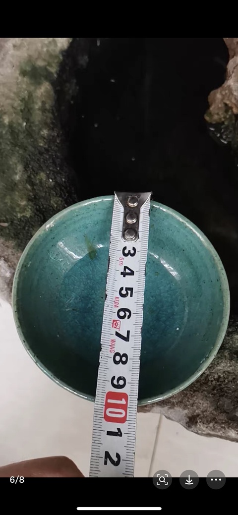 古玩陶瓷華寧窯孔雀藍釉盤真品鑒賞圖