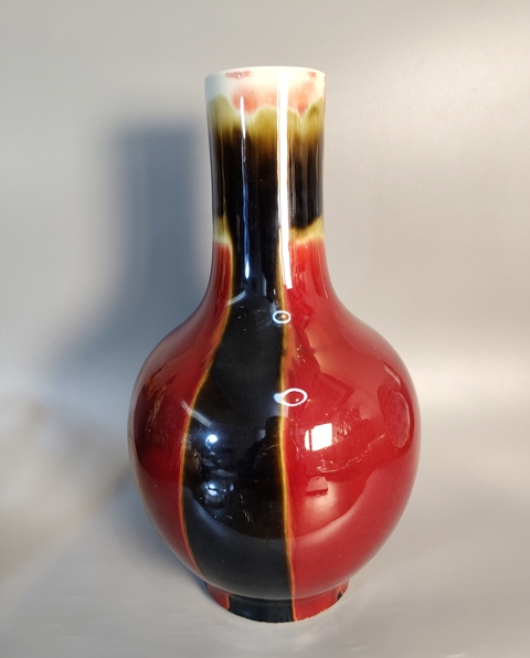 古玩陶瓷三陽開泰品種天球瓶真品鑒賞圖
