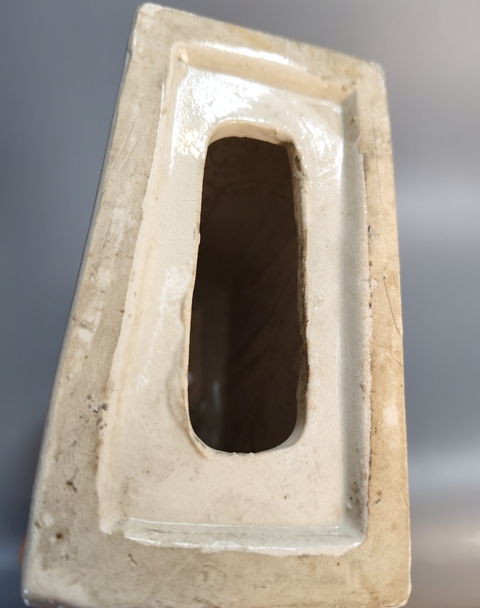 古玩陶瓷粉彩滿池矯紋脈枕真品鑒賞圖