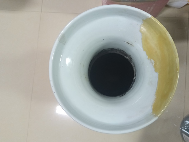 古玩陶瓷清道光雙對(duì)獅耳青花喜字盤口大瓶拍賣，當(dāng)前價(jià)格3880元