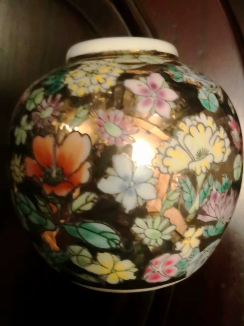 古玩陶瓷粉彩百花不落地罐真品鑒賞圖