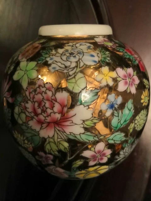 古玩陶瓷粉彩百花不落地罐真品鑒賞圖