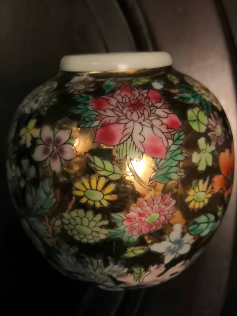 古玩陶瓷粉彩百花不落地罐真品鑒賞圖