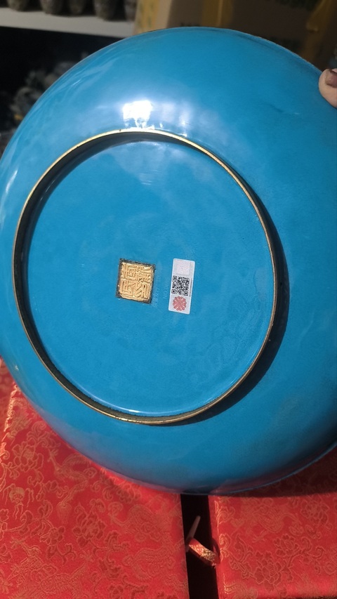 古玩陶瓷銅胎掐絲琺瑯鶴紋盤真品鑒賞圖