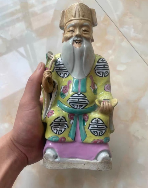 古玩陶瓷清代乾隆時期粉彩財神像拍賣,當前價格4000元