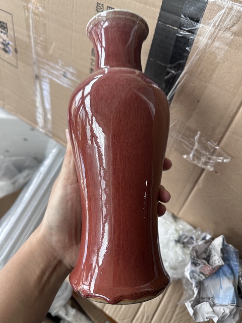 古玩陶瓷郎紅釉觀音瓶拍賣,當(dāng)前價格4000元