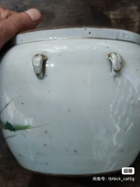 古玩陶瓷粉彩人物故事紋四系粥罐真品鑒賞圖