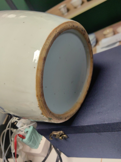 古玩陶瓷豆青釉青花暗八仙冬瓜罐真品鑒賞圖