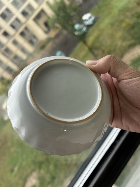 古玩陶瓷乾隆青花描金花口盤真品鑒賞圖