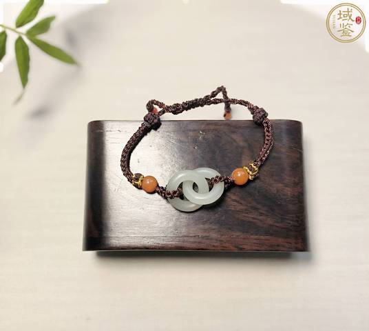 古玩玉器（放漏拍）清代和田玉“雙連環(huán)”手鏈拍賣，當(dāng)前價(jià)格580元