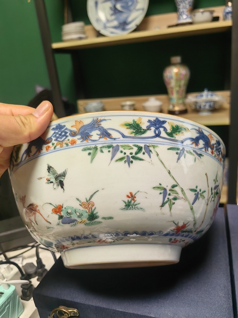 古玩陶瓷青花五彩碗真品鑒賞圖