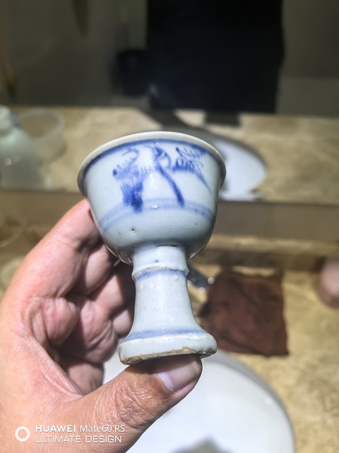 古玩陶瓷青花花鳥紋高足杯拍賣,當前價格6800元